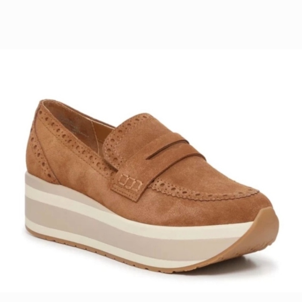 Dolce Vita Tan Suede Platform Penny Loafers - Picture 13 of 13